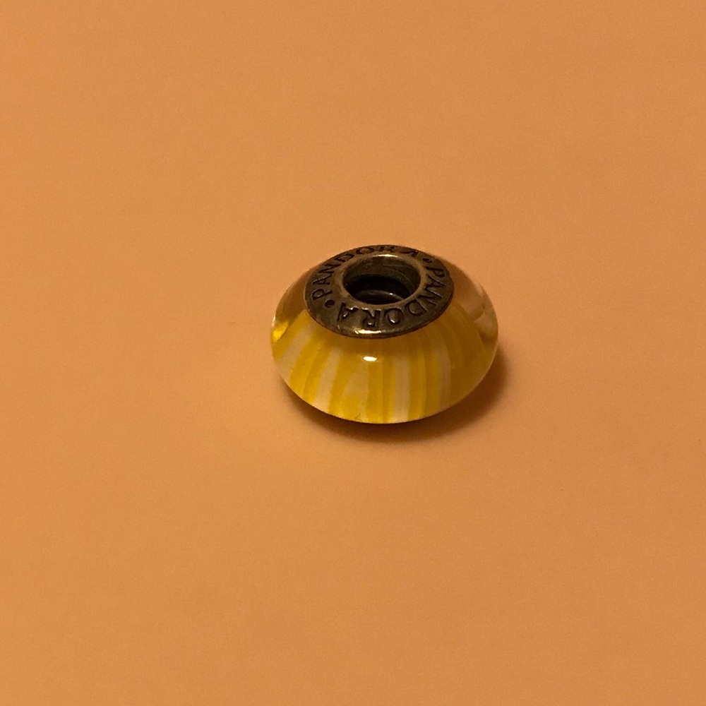 Pandora yellow murano glass charm